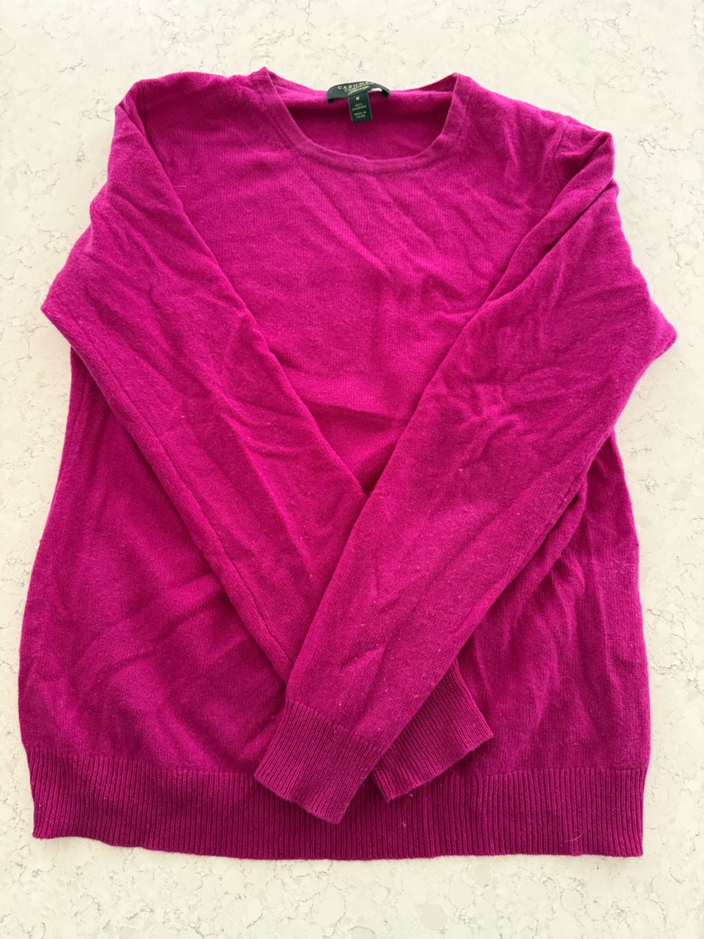 Charter Club Magenta Crewneck cashmere Sweater